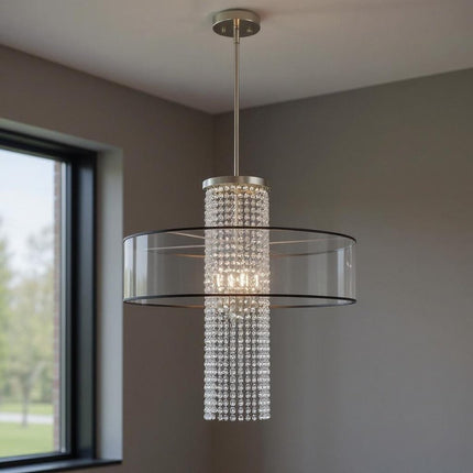Four Light Dimmable Chandelier With Shades