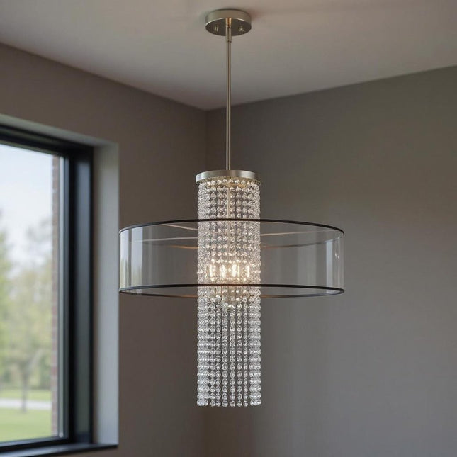 Four Light Dimmable Chandelier With Shades