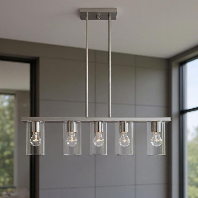 Four Light Dimmable Chandelier With Shades