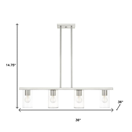 Four Light Dimmable Chandelier With Shades