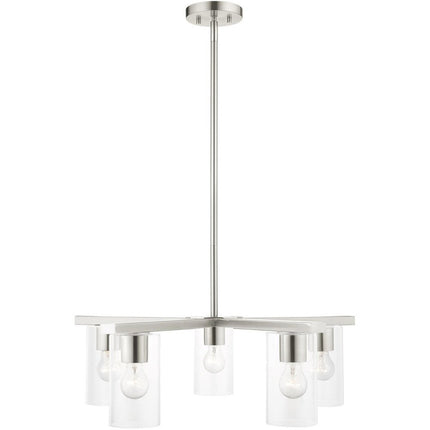 Five Light Dimmable Chandelier With Shades