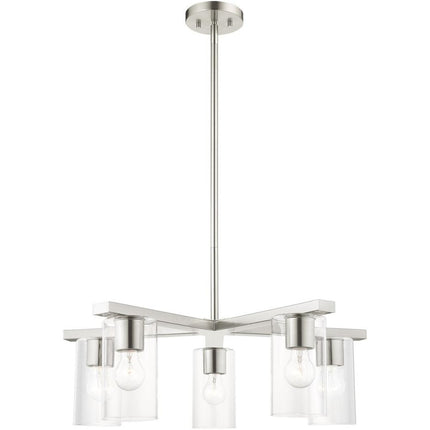 Five Light Dimmable Chandelier With Shades