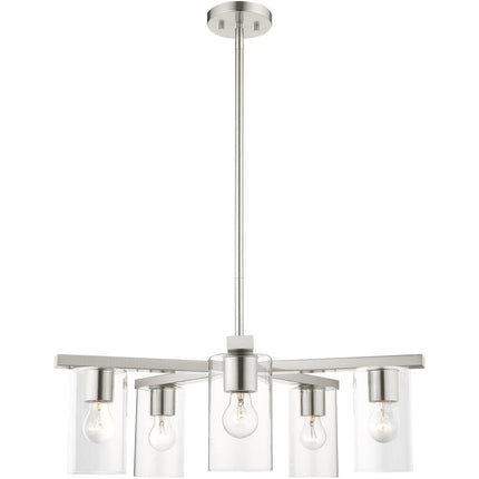 Five Light Dimmable Chandelier With Shades