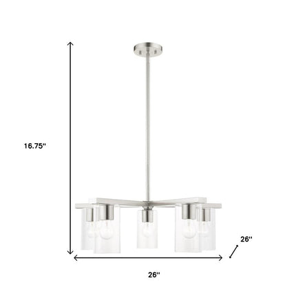 Five Light Dimmable Chandelier With Shades