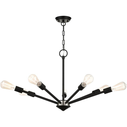 Seven Light Dimmable Chandelier With Shades