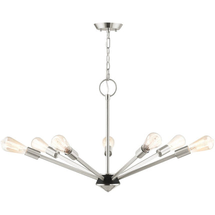 Seven Light Dimmable Chandelier With Shades