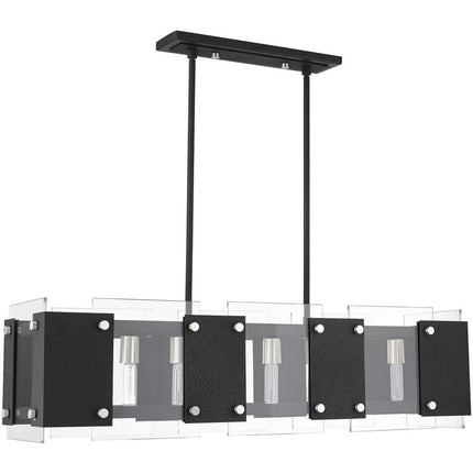 Eight Light Dimmable Chandelier With Shades