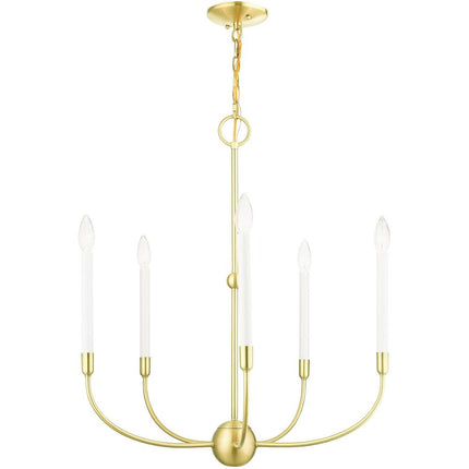 Five Light Dimmable Chandelier With Shades