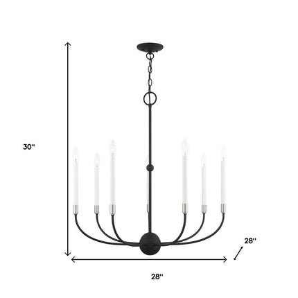 Seven Light Dimmable Chandelier With Shades