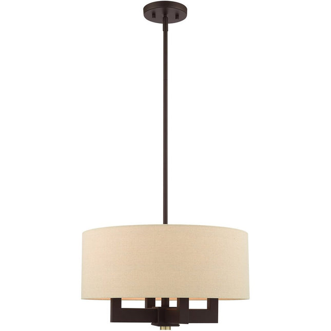 Four Light Dimmable Chandelier With Shades