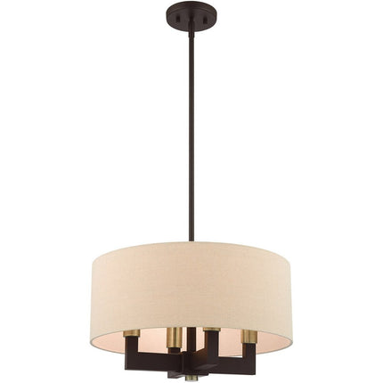 Four Light Dimmable Chandelier With Shades