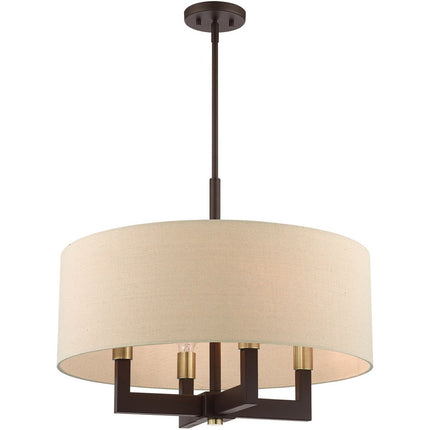 Four Light Dimmable Chandelier With Shades