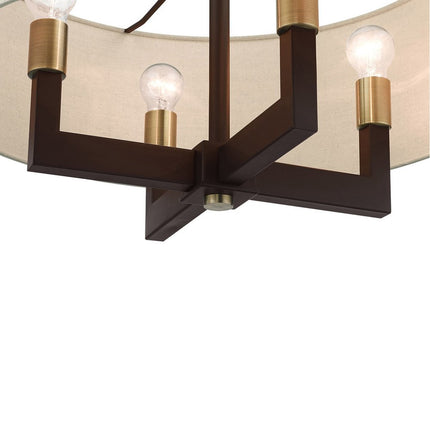 Four Light Dimmable Chandelier With Shades