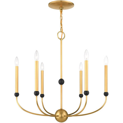 Six Light Dimmable Chandelier With Shades