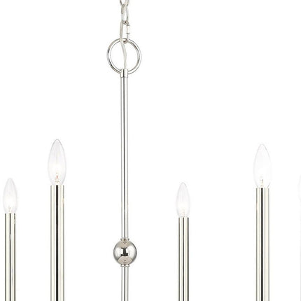 Six Light Dimmable Chandelier With Shades
