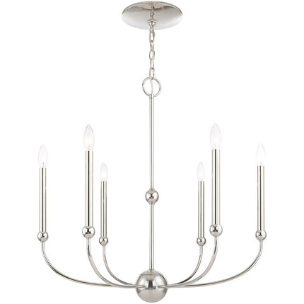 Six Light Dimmable Chandelier With Shades