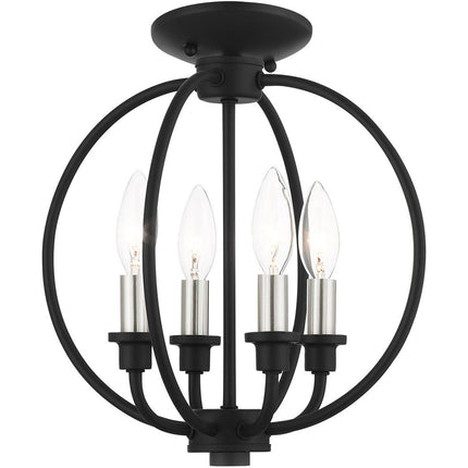 Four Light Dimmable Chandelier With Shades