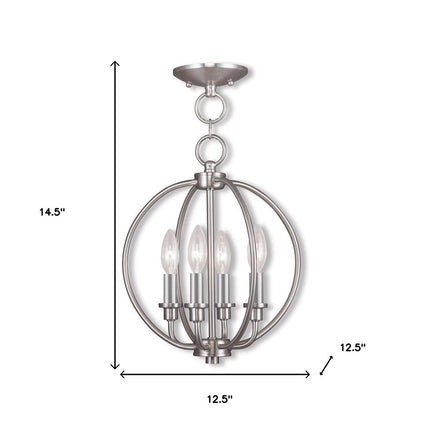 Four Light Dimmable Chandelier With Shades