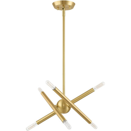Six Light Dimmable Chandelier With Shades
