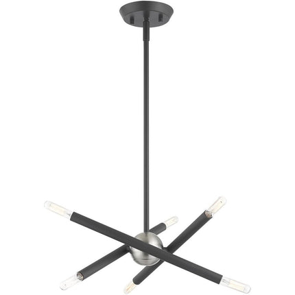 Six Light Dimmable Chandelier With Shades