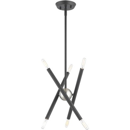 Six Light Dimmable Chandelier With Shades