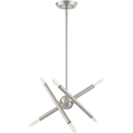 Six Light Dimmable Chandelier With Shades