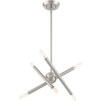 Six Light Dimmable Chandelier With Shades