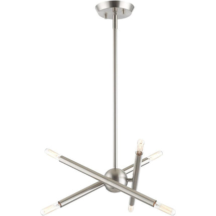 Six Light Dimmable Chandelier With Shades