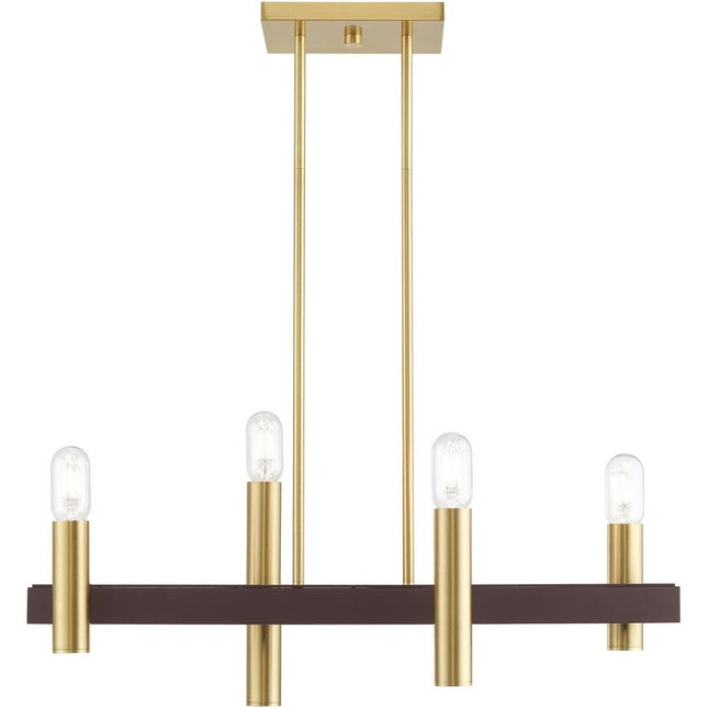 Four Light Dimmable Chandelier With Shades