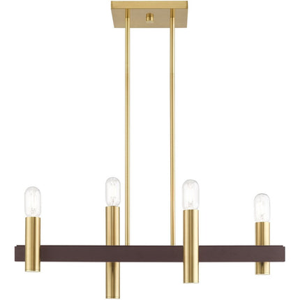 Four Light Dimmable Chandelier With Shades