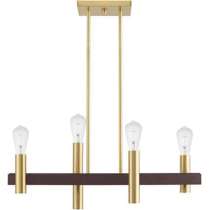 Four Light Dimmable Chandelier With Shades