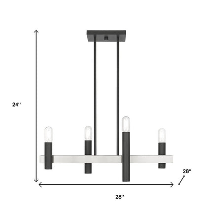 Four Light Dimmable Chandelier With Shades