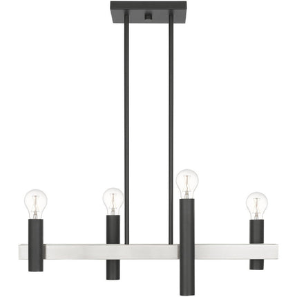 Four Light Dimmable Chandelier With Shades