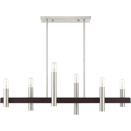 Six Light Dimmable Chandelier With Shades