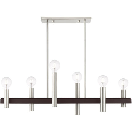 Six Light Dimmable Chandelier With Shades
