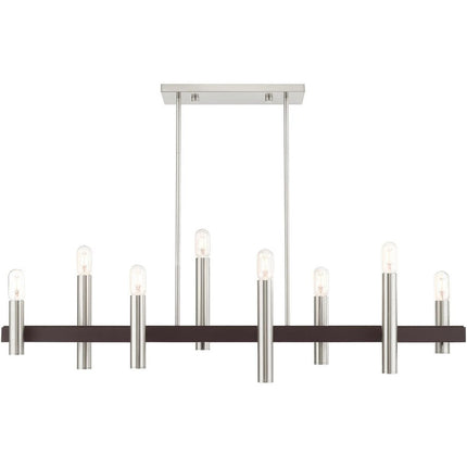 Eight Light Dimmable Chandelier With Shades