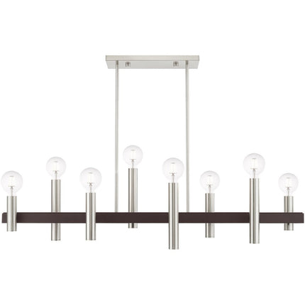 Eight Light Dimmable Chandelier With Shades