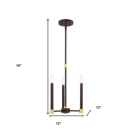 Three Light Dimmable Chandelier With Shades