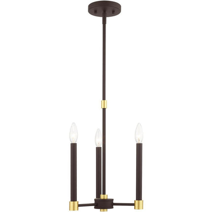 Three Light Dimmable Chandelier With Shades
