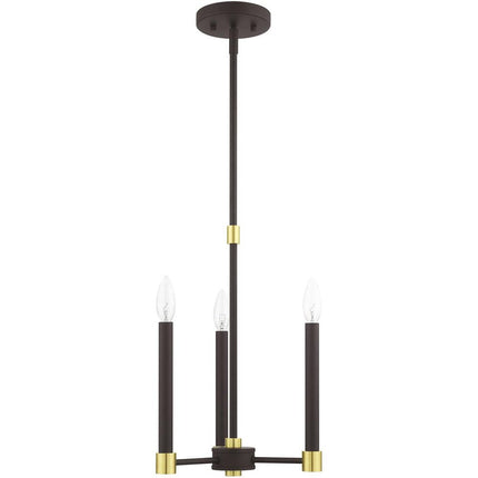 Three Light Dimmable Chandelier With Shades