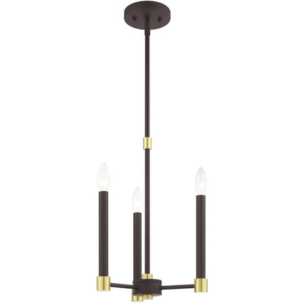 Three Light Dimmable Chandelier With Shades