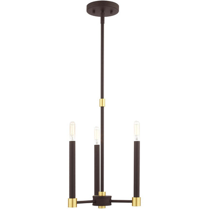 Three Light Dimmable Chandelier With Shades