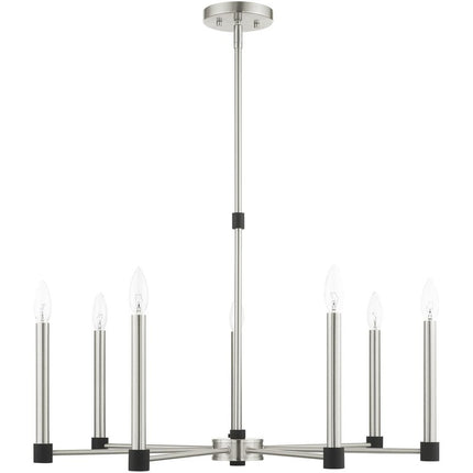 Seven Light Dimmable Chandelier With Shades