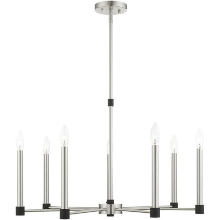 Seven Light Dimmable Chandelier With Shades