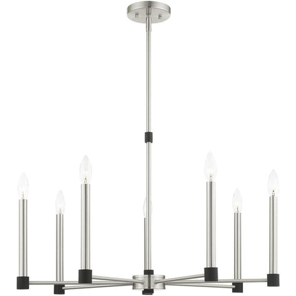 Seven Light Dimmable Chandelier With Shades
