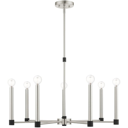 Seven Light Dimmable Chandelier With Shades
