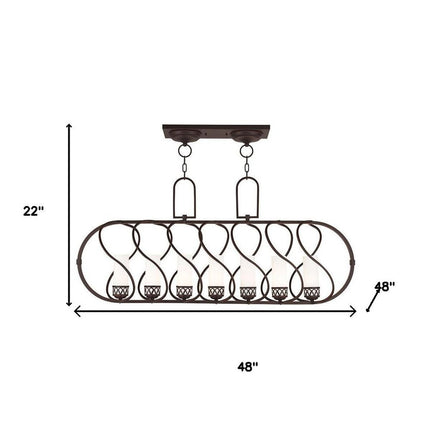 Seven Light Dimmable Chandelier With Shades