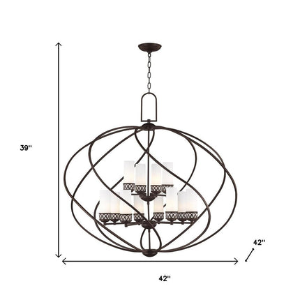 Twelve Light Dimmable Chandelier With Shades