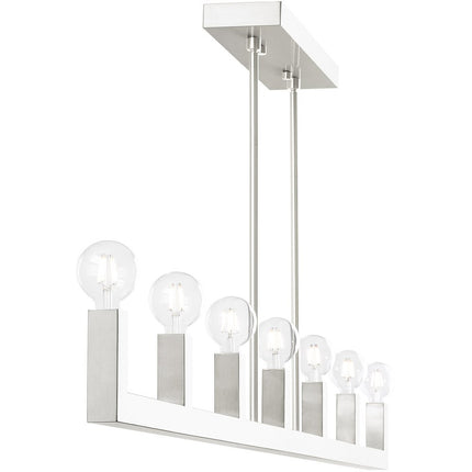 Seven Light Dimmable Chandelier With Shades