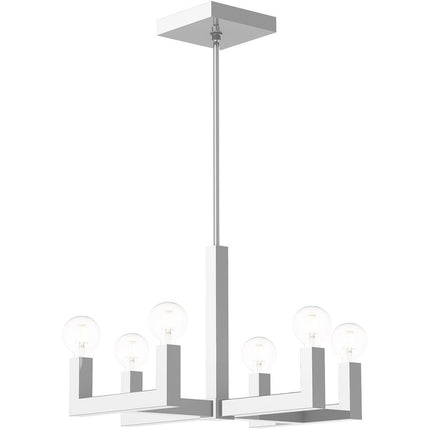 Six Light Dimmable Chandelier With Shades